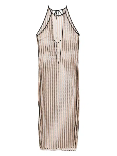 Kiki De Montparnasse Rayee Halter Tie Dress In Multi