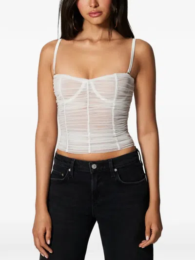 Kiki De Montparnasse Ruched Corset Top In White
