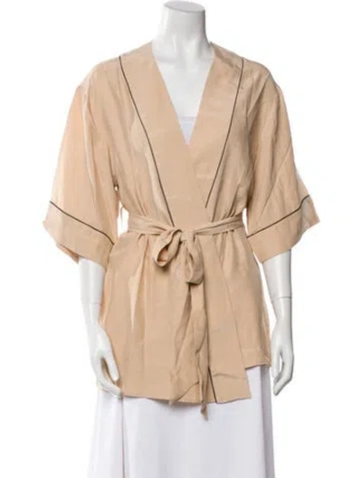 Pre-owned Kiki De Montparnasse Satin Robe In Neutral