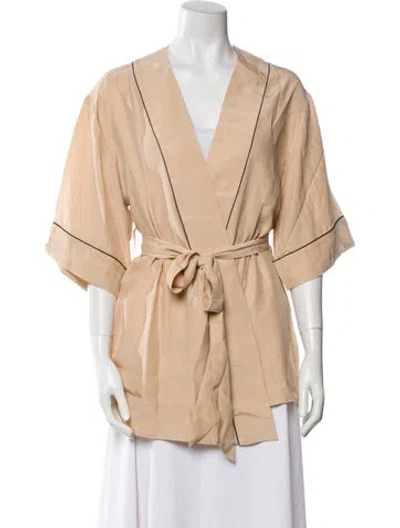Pre-owned Kiki De Montparnasse Satin Robe In Neutral