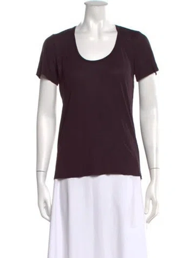 Pre-owned Kiki De Montparnasse Scoop Neck Short Sleeve T-shirt In Brown