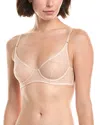 Kiki De Montparnasse Sheer Striped Lace Demi Bra In Neutral