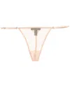Kiki De Montparnasse Sheer Striped Lace G-string In Pink