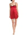 Kiki De Montparnasse Silk-blend Lace Inset Mini Slip In Red