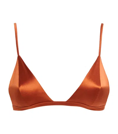 Kiki De Montparnasse Silk-blend Tous Les Jours Bralette In Orange