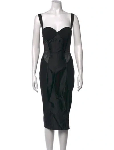 Pre-owned Kiki De Montparnasse Silk Knee-length Dress In Black