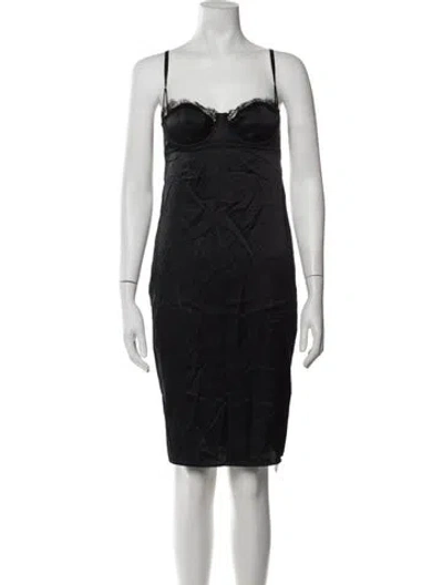 Pre-owned Kiki De Montparnasse Silk Knee-length Dress In Black