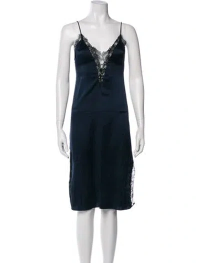 Pre-owned Kiki De Montparnasse Silk Knee-length Dress In Blue
