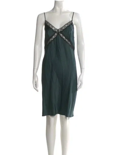 Pre-owned Kiki De Montparnasse Silk Knee-length Dress In Green
