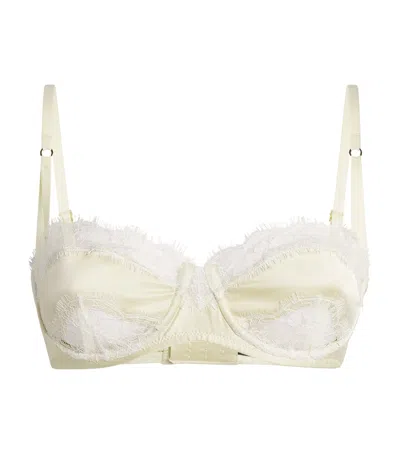 Kiki De Montparnasse Silk-lace Insert Balconette Bra In White