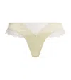 Kiki De Montparnasse Silk-lace Insert Thong In Yellow