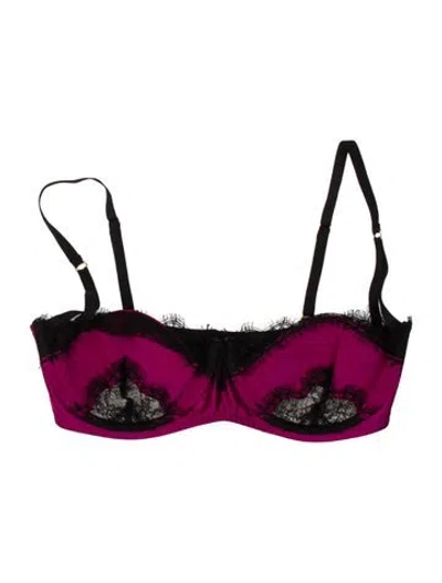 Pre-owned Kiki De Montparnasse Silk Lace Pattern Sports Bra In Red