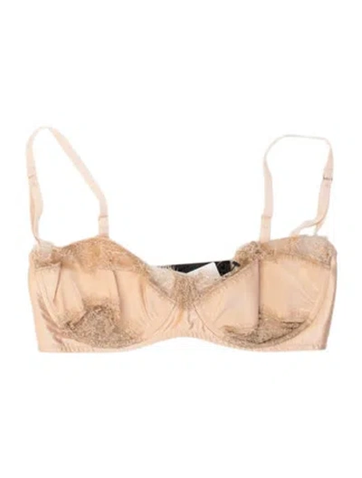 Pre-owned Kiki De Montparnasse Silk Lace Pattern Sports Bra W/ Tags In Neutrals