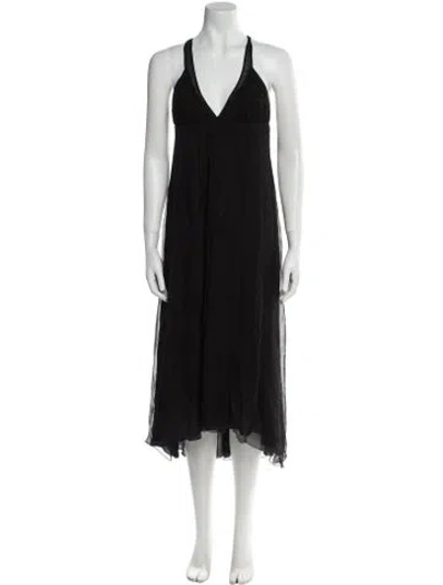 Pre-owned Kiki De Montparnasse Silk Long Dress In Black