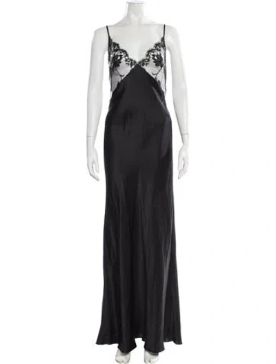 Pre-owned Kiki De Montparnasse Silk Long Dress In Black