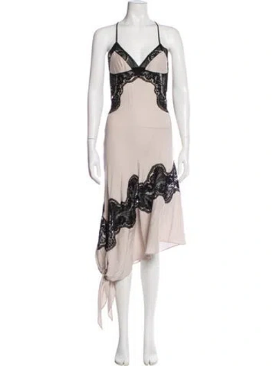 Pre-owned Kiki De Montparnasse Silk Long Dress W/ Tags In Neutral
