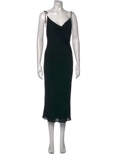 Pre-owned Kiki De Montparnasse Silk Midi Length Dress In Black