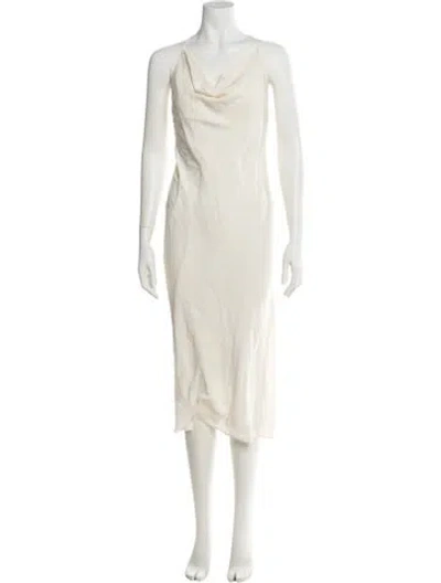 Pre-owned Kiki De Montparnasse Silk Midi Length Dress In Neutral