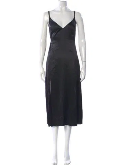 Pre-owned Kiki De Montparnasse Silk Midi Length Dress W/ Tags In Black