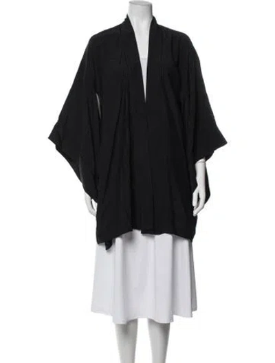 Pre-owned Kiki De Montparnasse Silk Open Front Sweater In Black