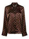 Kiki De Montparnasse Silk Pyjama Top In Brown