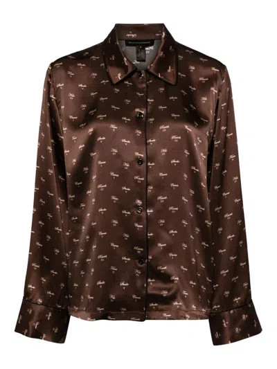 Kiki De Montparnasse Silk Pyjama Top In Brown