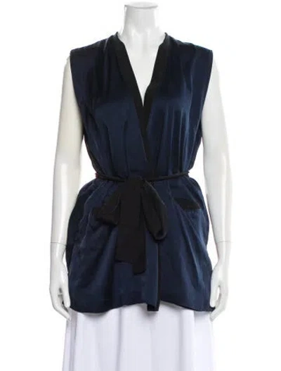 Pre-owned Kiki De Montparnasse Silk Robe In Blue