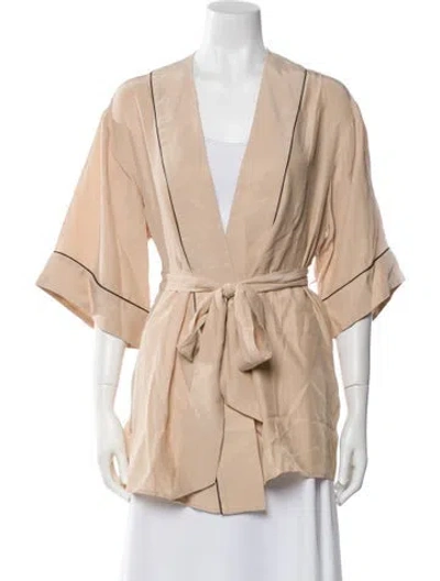 Pre-owned Kiki De Montparnasse Silk Robe In Neutral