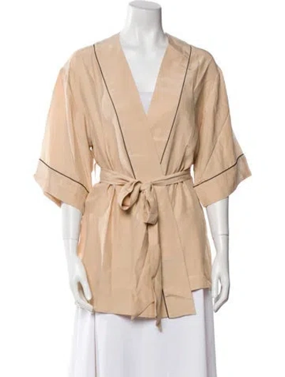 Pre-owned Kiki De Montparnasse Silk Robe In Neutral