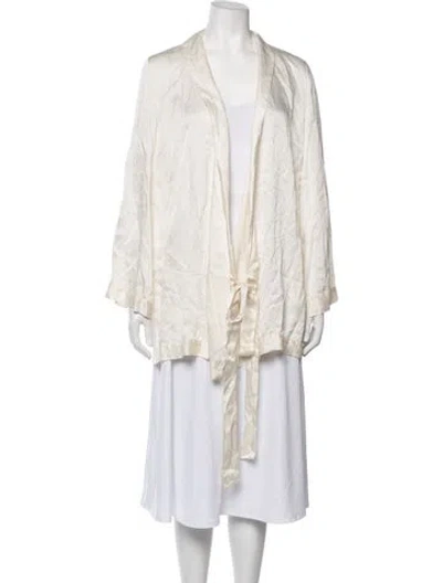 Pre-owned Kiki De Montparnasse Silk Robe In Neutrals