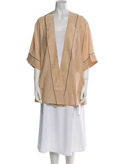 Pre-owned Kiki De Montparnasse Silk Robe W/ Tags In Neutral