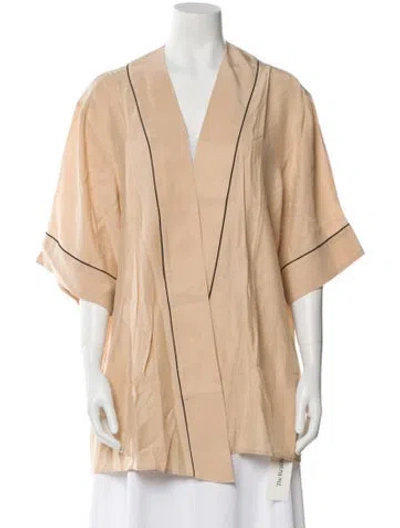 Pre-owned Kiki De Montparnasse Silk Robe W/ Tags In Neutral