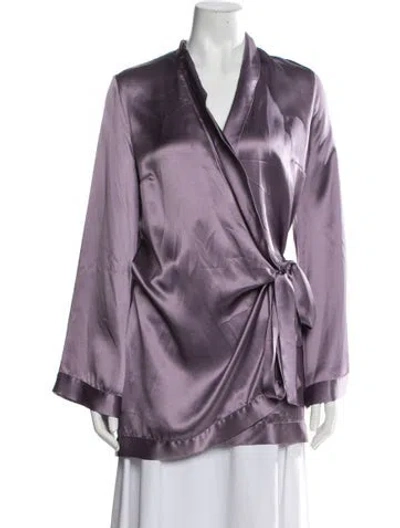 Pre-owned Kiki De Montparnasse Silk Robe W/ Tags In Purple