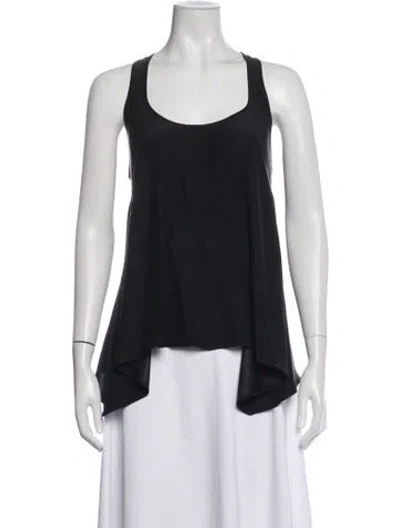 Pre-owned Kiki De Montparnasse Silk Scoop Neck Top In Black