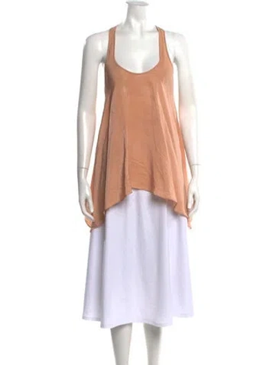 Pre-owned Kiki De Montparnasse Silk Scoop Neck Top In Pink