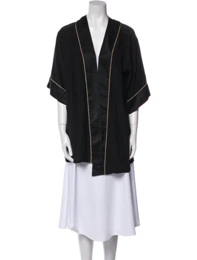 Pre-owned Kiki De Montparnasse Silk Striped Jacket In Black