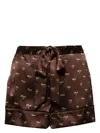 Kiki De Montparnasse Silk Tie-up Pyjama Shorts In 褐色