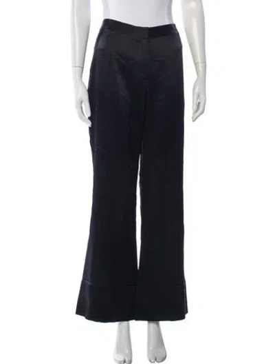 Pre-owned Kiki De Montparnasse Silk Wide Leg Pants In Blue