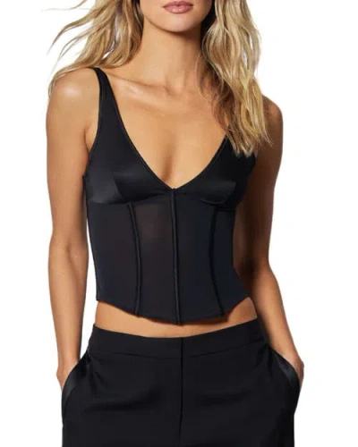 Kiki De Montparnasse Soie Corset Tank Top In Black