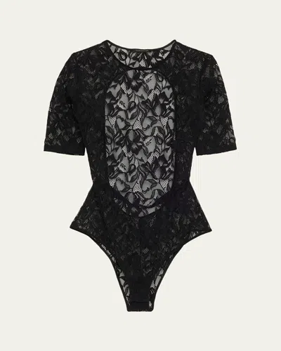KIKI DE MONTPARNASSE SOPHIE OPEN-BACK STRETCH LACE BODYSUIT