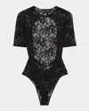 Kiki De Montparnasse Sophie Open-back Stretch Lace Bodysuit In Black