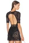 Kiki De Montparnasse Sophie Stretch Lace Bodysuit In Black