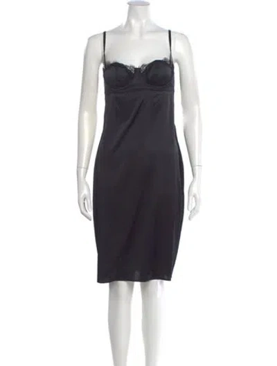 Pre-owned Kiki De Montparnasse Square Neckline Knee-length Dress In Blue