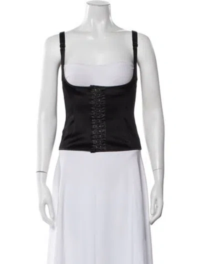 Pre-owned Kiki De Montparnasse Square Neckline Sleeveless Top In Black
