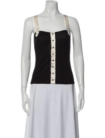 Pre-owned Kiki De Montparnasse Square Neckline Sleeveless Top In Black