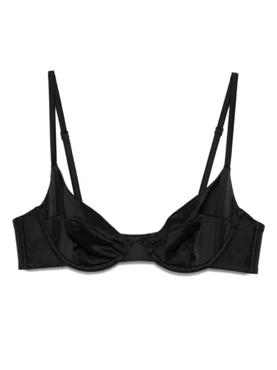 Kiki De Montparnasse Stretch-silk Demi Bra In Black