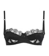 Kiki De Montparnasse Stretch-silk Lace-insert Bra In Black