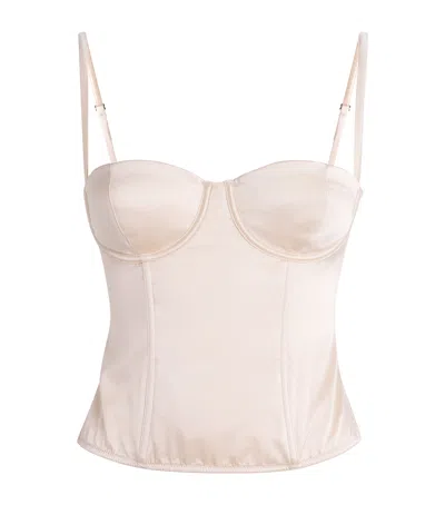 Kiki De Montparnasse Stretch-silk Tous Les Jours Bustier In Nude