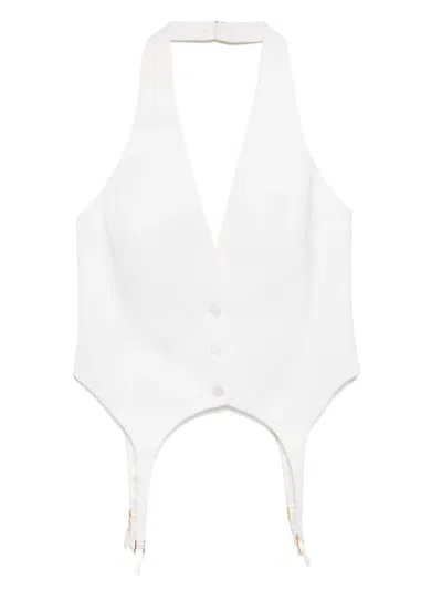 Kiki De Montparnasse Suiting Garter Vest In Neutral
