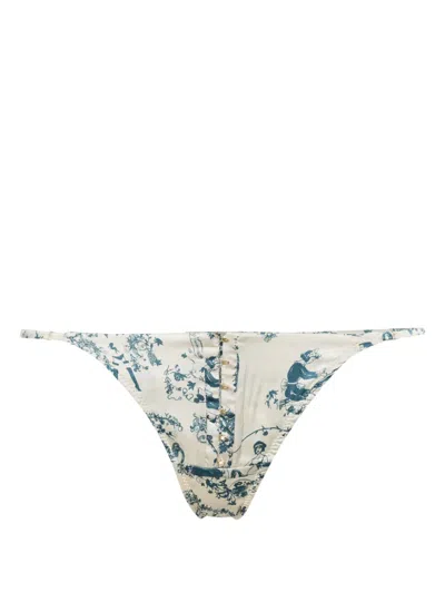 Kiki De Montparnasse Toile Corset G-string Thong In White